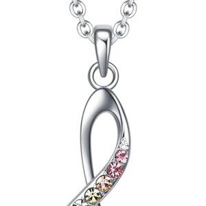 Music Note Necklace for Women Girls Brass Rhinestone Instrument Jewelry